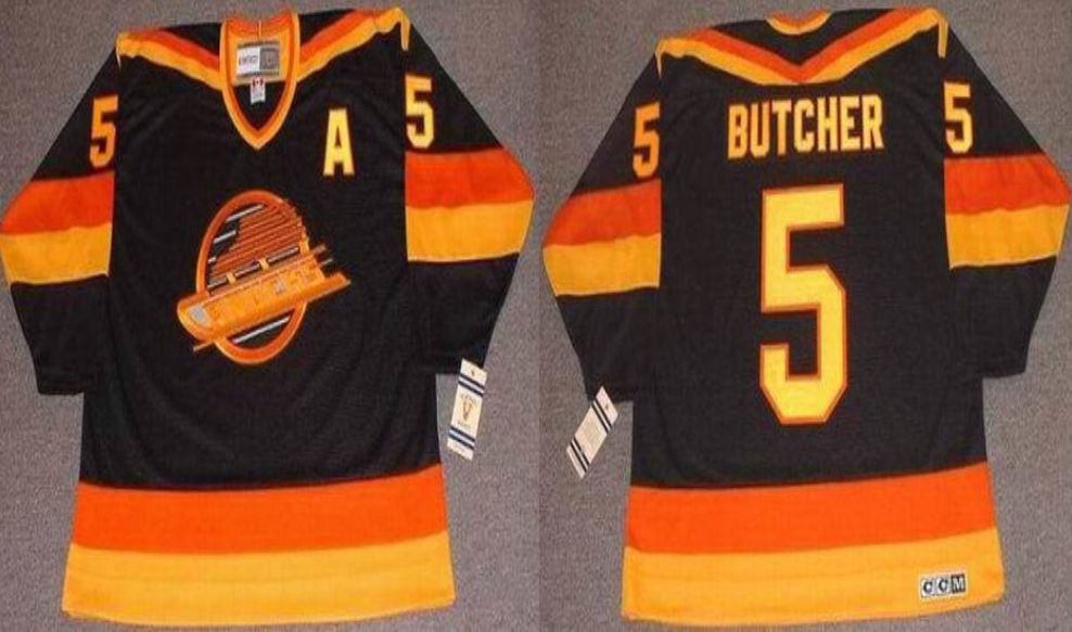 2019 Men Vancouver Canucks #5 Butcher Black CCM NHL jerseys